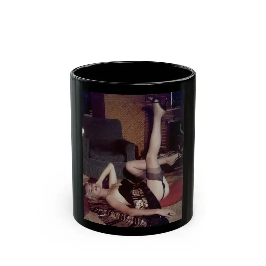 Jeanne Carmen #56 (Vintage Female Icon) Black Coffee Mug 11oz - Go Mug Yourself