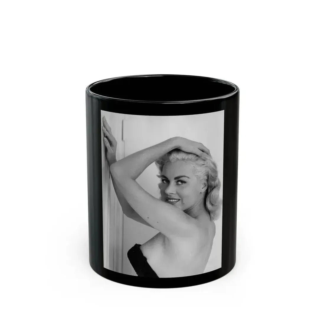 Jeanne Carmen #57 (Vintage Female Icon) Black Coffee Mug 11oz - Go Mug Yourself