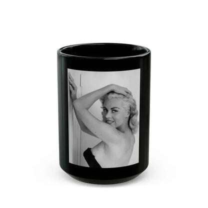 Jeanne Carmen #57 (Vintage Female Icon) Black Coffee Mug 15oz - Go Mug Yourself