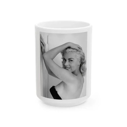 Jeanne Carmen #57 (Vintage Female Icon) White Coffee Mug 15oz - Go Mug Yourself