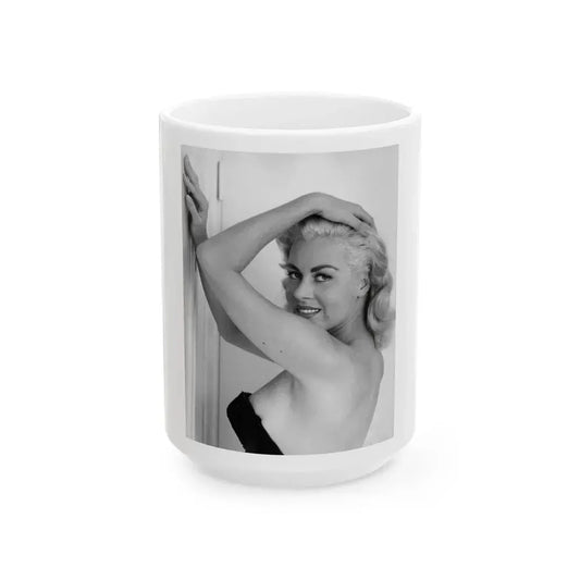 Jeanne Carmen #57 (Vintage Female Icon) White Coffee Mug 15oz - Go Mug Yourself