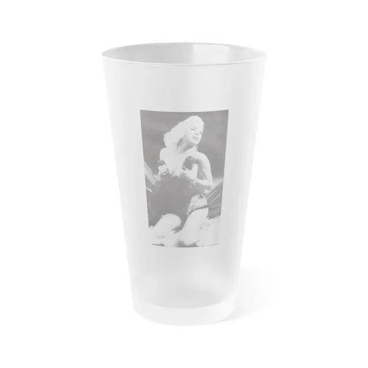 Jeanne Carmen #65 (Vintage Female Icon) Frosted Pint Glass 16oz 16oz Frosted - Go Mug Yourself