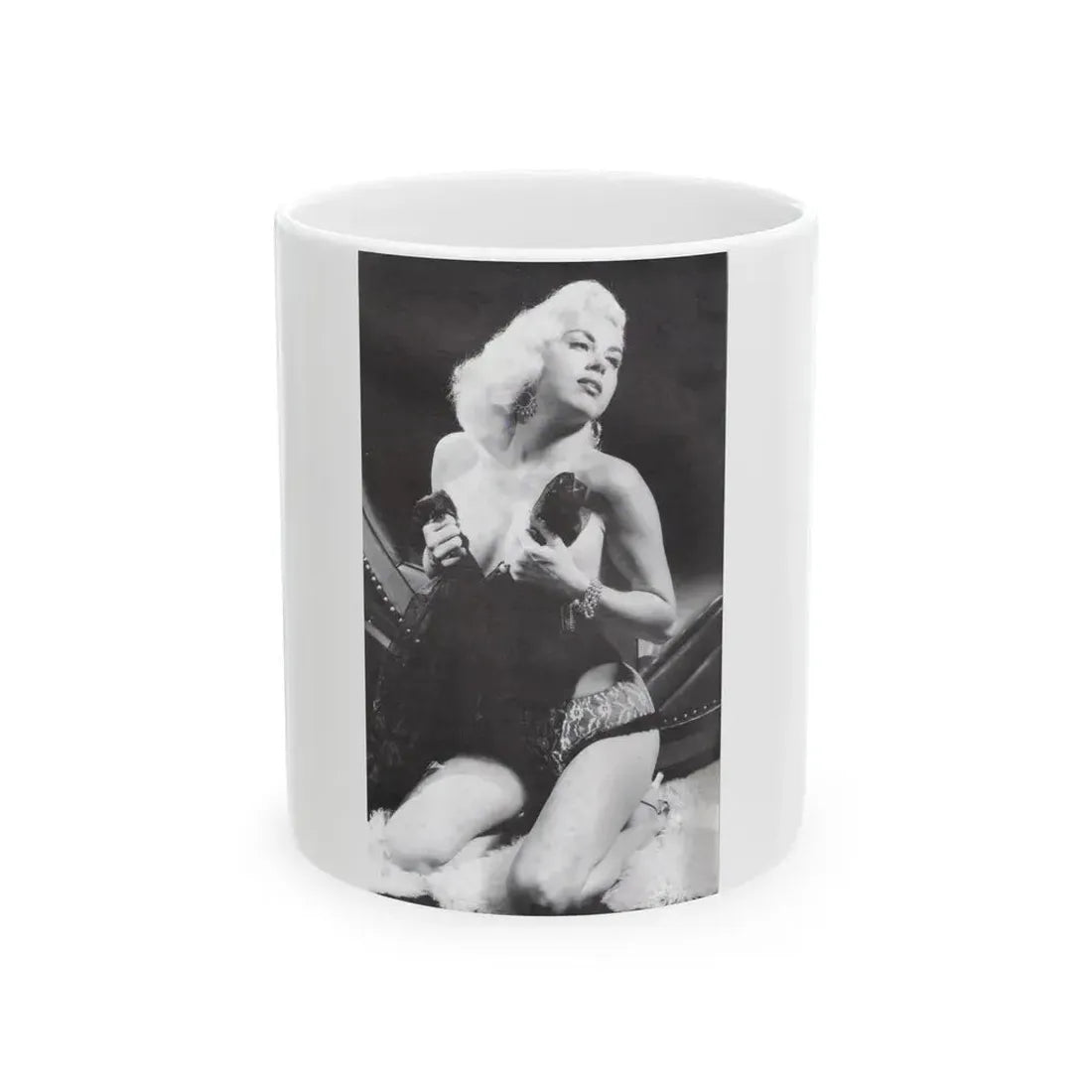 Jeanne Carmen #65 (Vintage Female Icon) White Coffee Mug 11oz - Go Mug Yourself