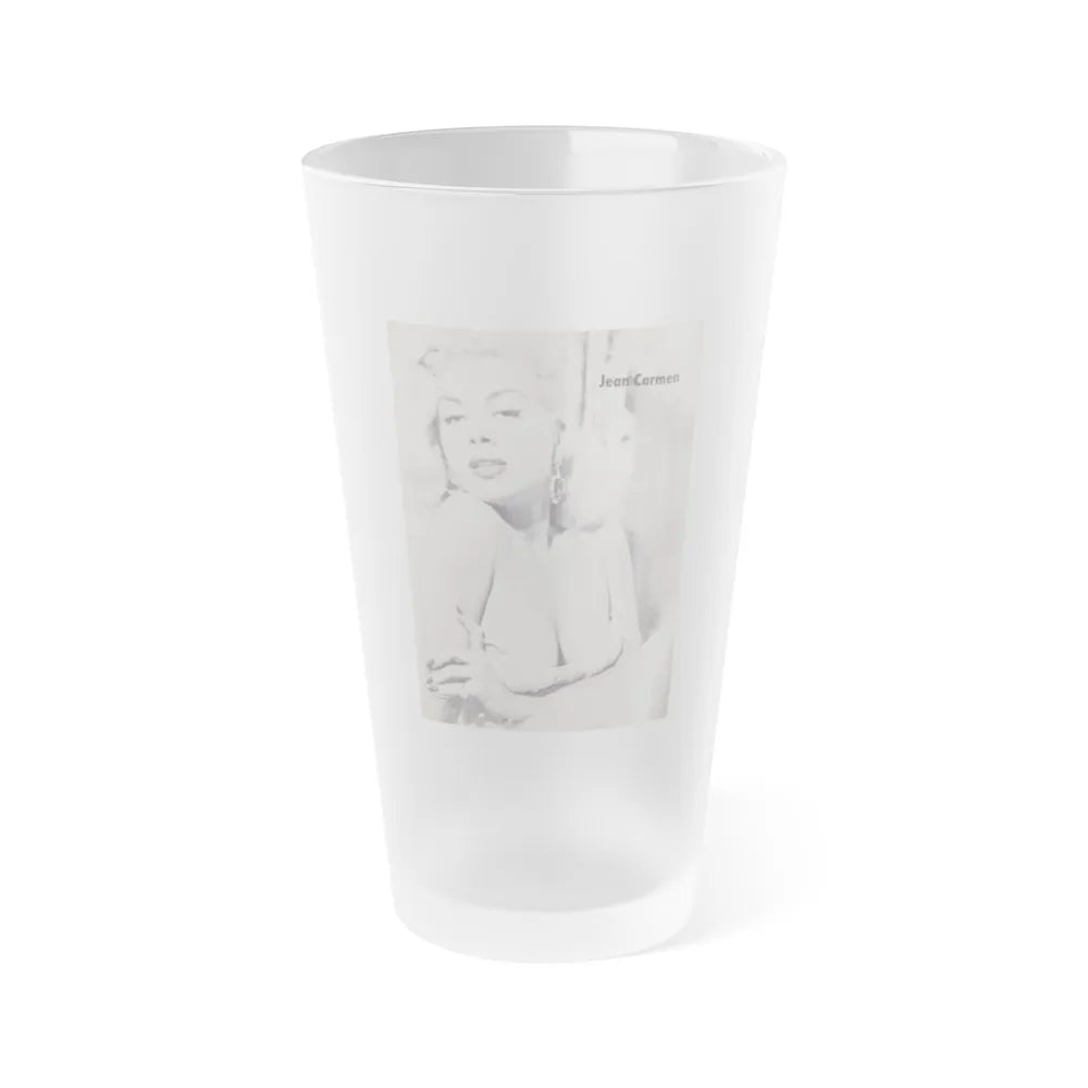 Jeanne Carmen #70 (Vintage Female Icon) Frosted Pint Glass 16oz-16oz-Frosted-Go Mug Yourself