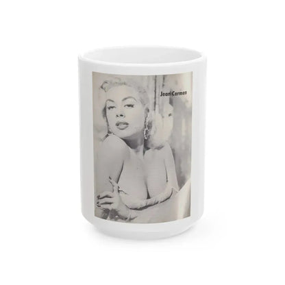Jeanne Carmen #70 (Vintage Female Icon) White Coffee Mug 15oz - Go Mug Yourself
