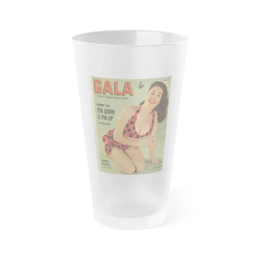 Jeanne Carmen #73 - Jeanne on Cover in Color of GALA Mag. '55 (Vintage Female Icon) Frosted Pint Glass 16oz 16oz Frosted - Go Mug Yourself