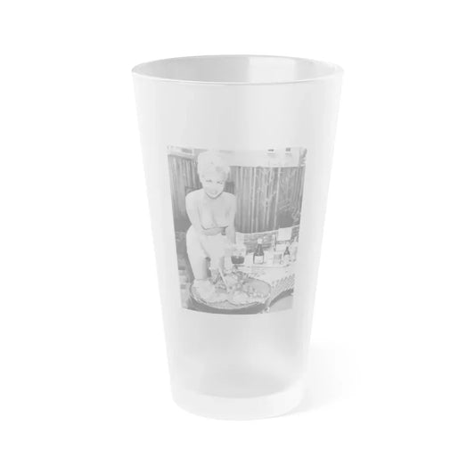 Jeanne Carmen #84 (Vintage Female Icon) Frosted Pint Glass 16oz 16oz Frosted - Go Mug Yourself