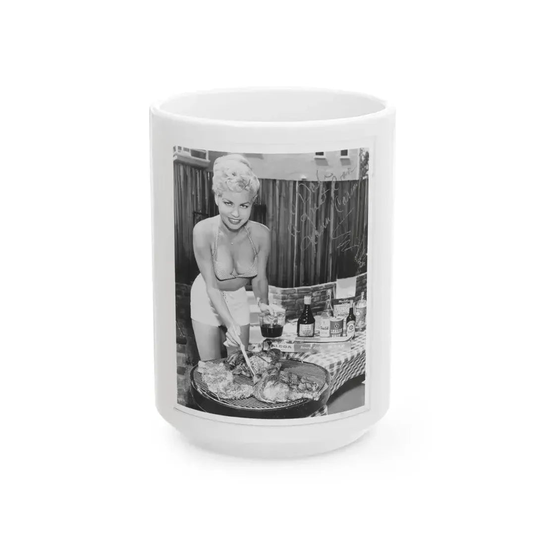 Jeanne Carmen #84 (Vintage Female Icon) White Coffee Mug 15oz - Go Mug Yourself