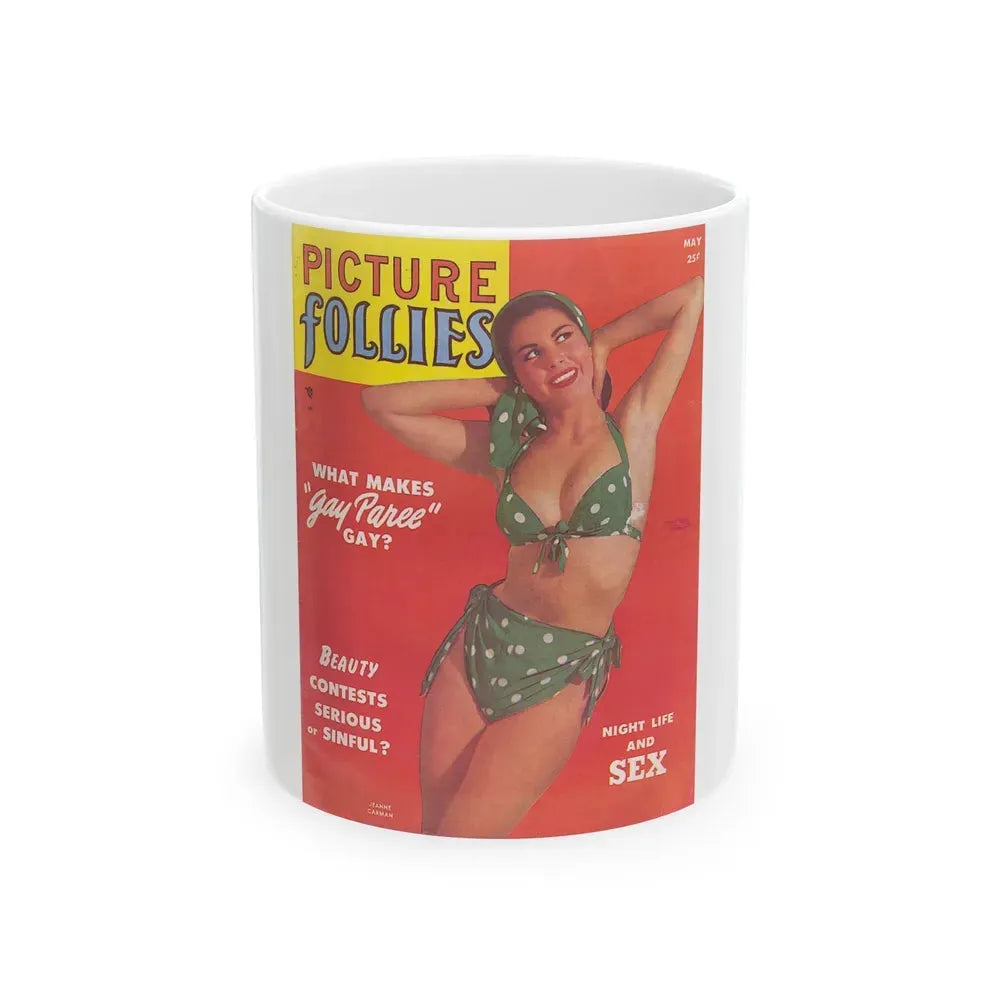 Jeanne Carmen #86 - Mag. Cover (Vintage Female Icon) White Coffee Mug 11oz - Go Mug Yourself