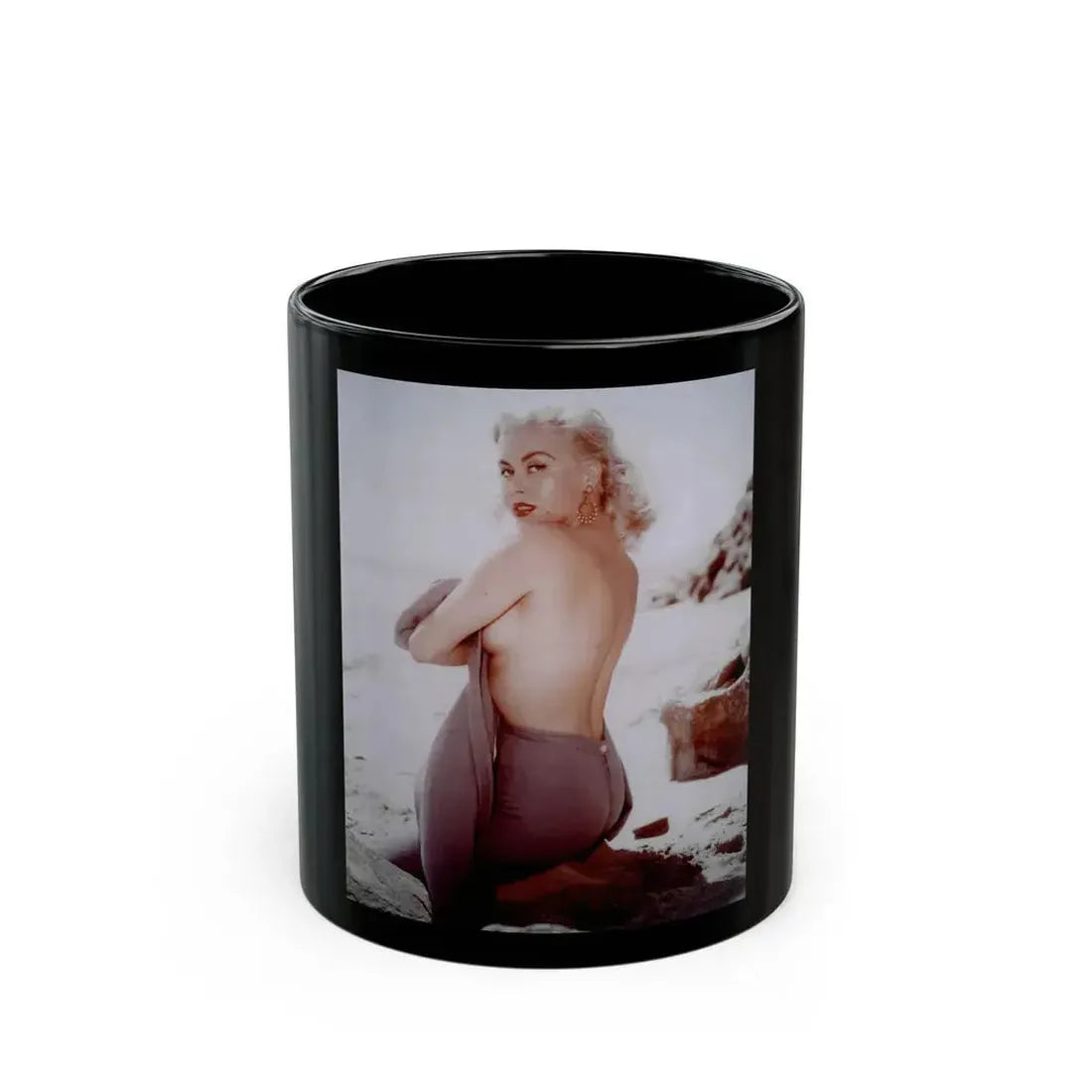 Jeanne Carmen #88 (Vintage Female Icon) Black Coffee Mug 11oz - Go Mug Yourself