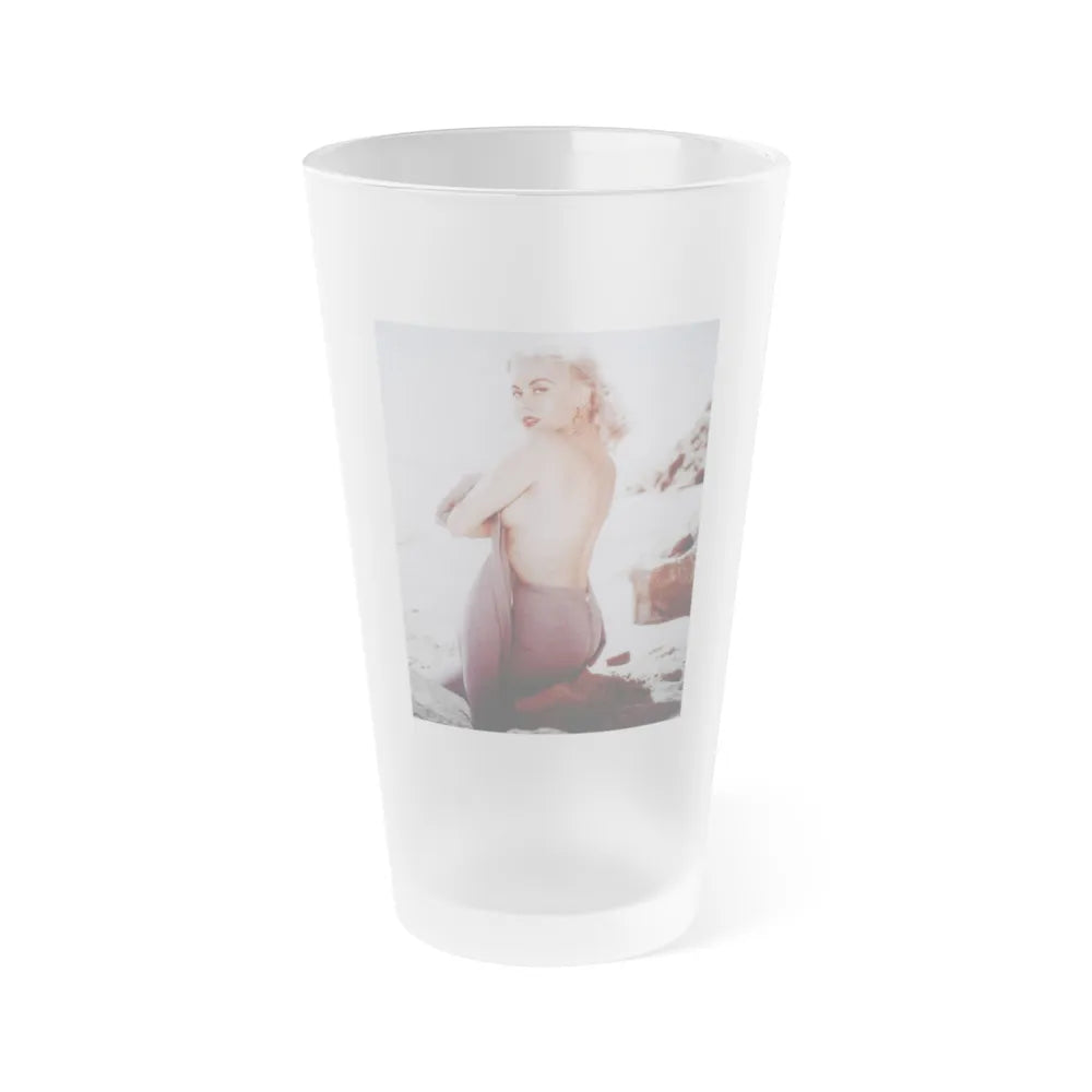 Jeanne Carmen #88 (Vintage Female Icon) Frosted Pint Glass 16oz-16oz-Frosted-Go Mug Yourself