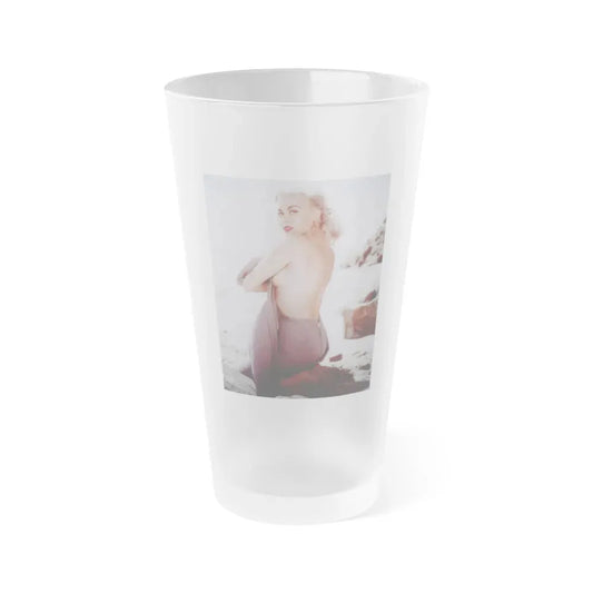 Jeanne Carmen #88 (Vintage Female Icon) Frosted Pint Glass 16oz 16oz Frosted - Go Mug Yourself