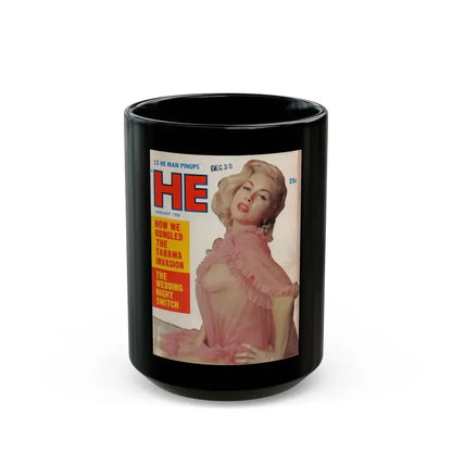 Jeanne Carmen #89 - Mag. Cover (Vintage Female Icon) Black Coffee Mug 15oz - Go Mug Yourself