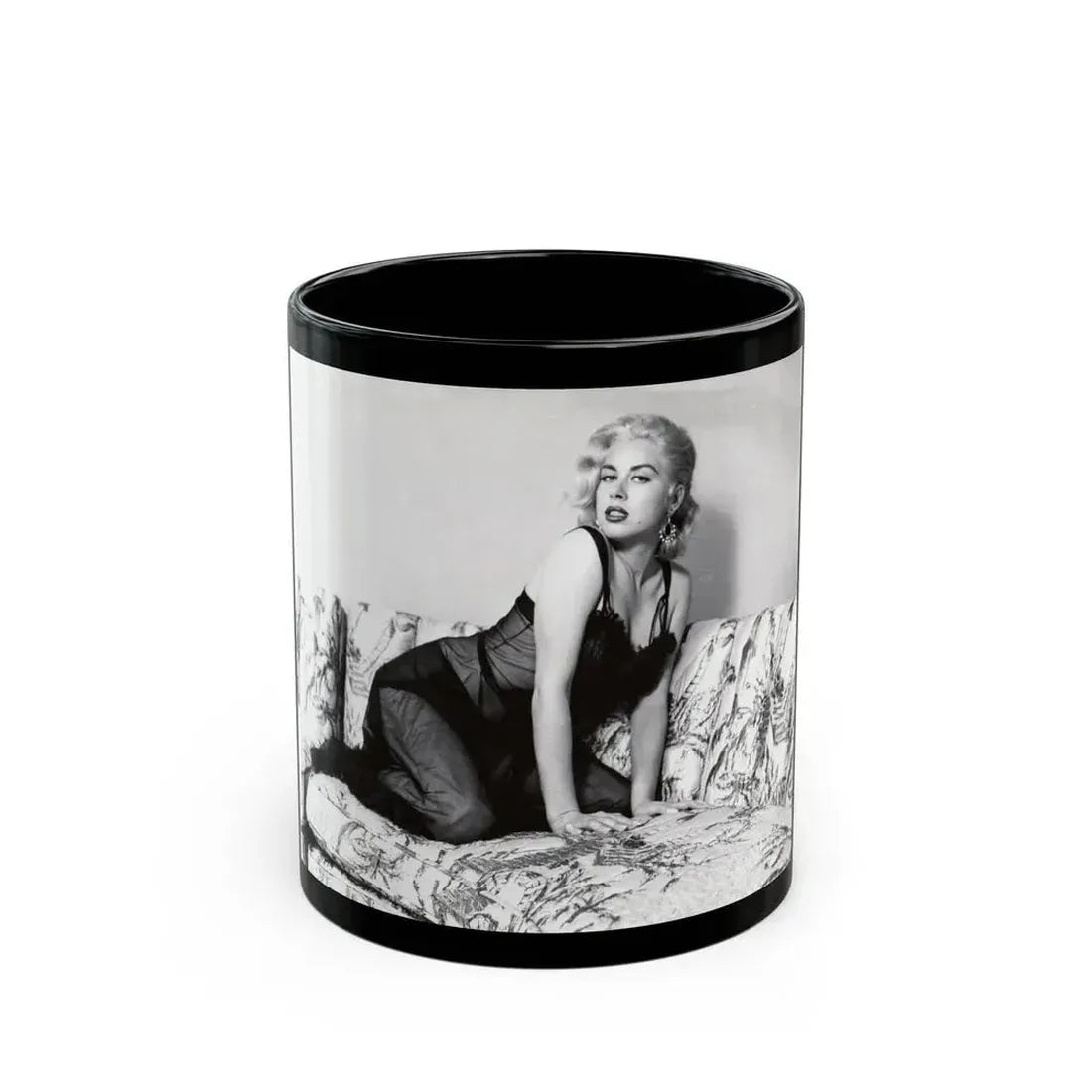 Jeanne Carmen #92 1 (Vintage Female Icon) Black Coffee Mug 11oz - Go Mug Yourself