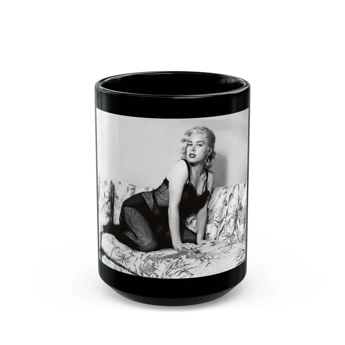 Jeanne Carmen #92 1 (Vintage Female Icon) Black Coffee Mug 15oz - Go Mug Yourself