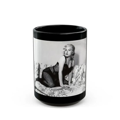 Jeanne Carmen #92 1 (Vintage Female Icon) Black Coffee Mug 15oz - Go Mug Yourself