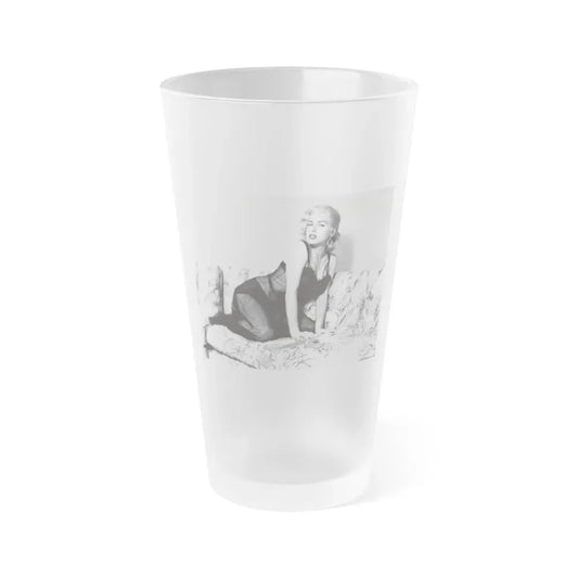Jeanne Carmen #92 1 (Vintage Female Icon) Frosted Pint Glass 16oz 16oz Frosted - Go Mug Yourself