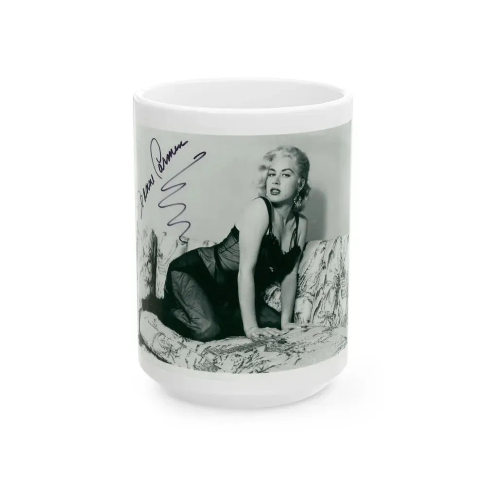 Jeanne Carmen #92 (Vintage Female Icon) White Coffee Mug 15oz - Go Mug Yourself