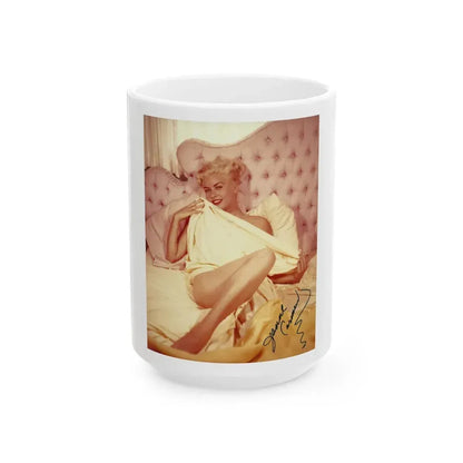 Jeanne Carmen #99 1 (Vintage Female Icon) White Coffee Mug 15oz - Go Mug Yourself