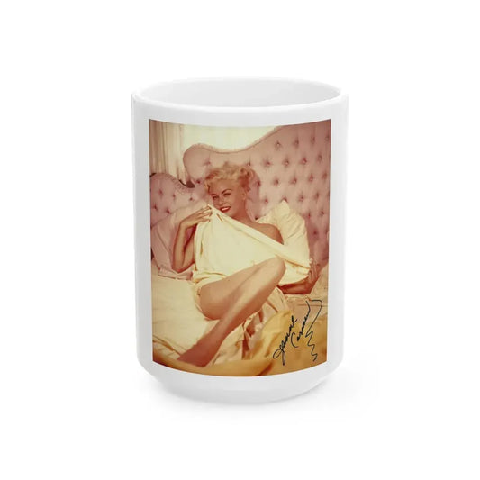 Jeanne Carmen #99 1 (Vintage Female Icon) White Coffee Mug 15oz - Go Mug Yourself