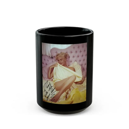 Jeanne Carmen #99 (Vintage Female Icon) Black Coffee Mug 15oz - Go Mug Yourself