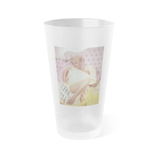 Jeanne Carmen #99 (Vintage Female Icon) Frosted Pint Glass 16oz 16oz Frosted - Go Mug Yourself
