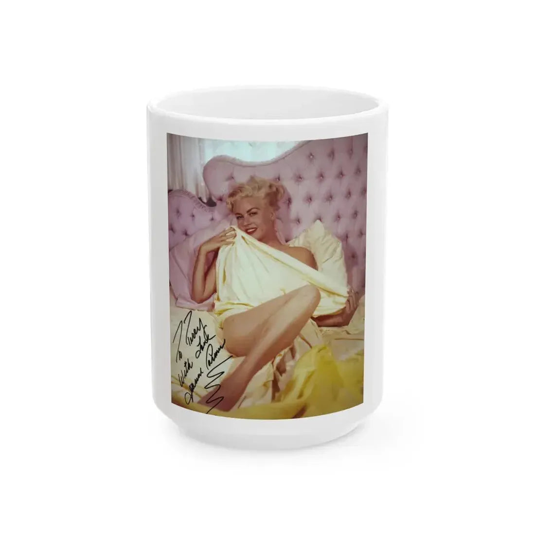Jeanne Carmen #99 (Vintage Female Icon) White Coffee Mug 15oz - Go Mug Yourself