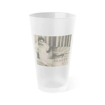 Jeanne Crain #102 - Pages 1 & 2 of 7 with, 1 B&W Cenetrfold Photo from Sensation Digest Mag. '54 (Vintage Female Icon) Frosted Pint Glass 16oz 16oz Frosted - Go Mug Yourself