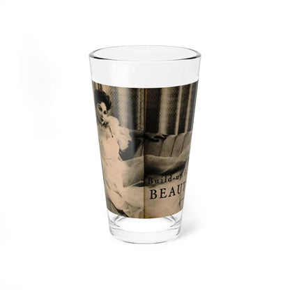 Jeanne Crain #102 - Pages 1 & 2 of 7 with, 1 B&W Cenetrfold Photo from Sensation Digest Mag. '54 (Vintage Female Icon) Pint Glass 16oz 16oz - Go Mug Yourself