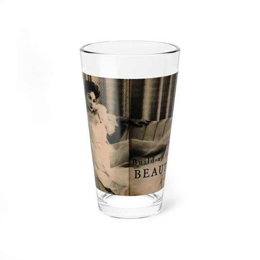 Jeanne Crain #102 - Pages 1 & 2 of 7 with, 1 B&W Cenetrfold Photo from Sensation Digest Mag. '54 (Vintage Female Icon) Pint Glass 16oz 16oz - Go Mug Yourself