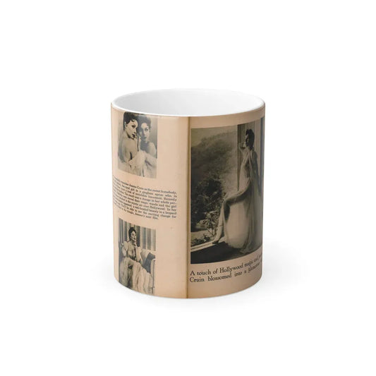 Jeanne Crain #103 - Pages 3 & 4 of 7 with, 3 B&W Photos, Captions & Article from Sensation Digest Mag. '54 (Vintage Female Icon) Color Changing Coffee Mug 11oz - Go Mug Yourself