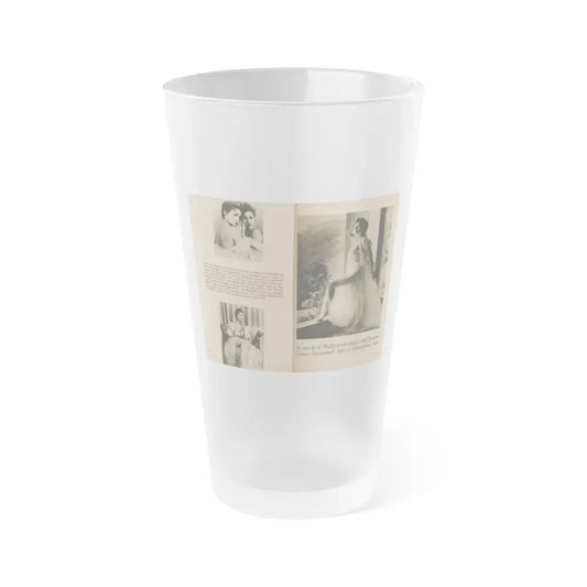 Jeanne Crain #103 - Pages 3 & 4 of 7 with, 3 B&W Photos, Captions & Article from Sensation Digest Mag. '54 (Vintage Female Icon) Frosted Pint Glass 16oz 16oz Frosted - Go Mug Yourself