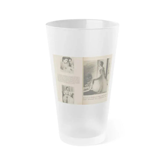 Jeanne Crain #103 - Pages 3 & 4 of 7 with, 3 B&W Photos, Captions & Article from Sensation Digest Mag. '54 (Vintage Female Icon) Frosted Pint Glass 16oz 16oz Frosted - Go Mug Yourself
