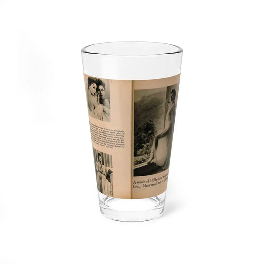 Jeanne Crain #103 - Pages 3 & 4 of 7 with, 3 B&W Photos, Captions & Article from Sensation Digest Mag. '54 (Vintage Female Icon) Pint Glass 16oz 16oz - Go Mug Yourself