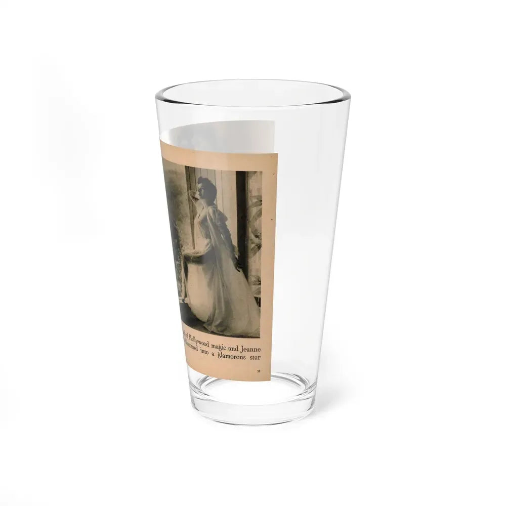 Jeanne Crain #103 - Pages 3 & 4 of 7 with, 3 B&W Photos, Captions & Article from Sensation Digest Mag. '54 (Vintage Female Icon) Pint Glass 16oz - Go Mug Yourself