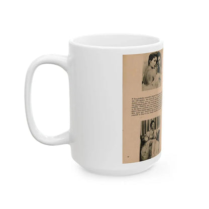 Jeanne Crain #103 - Pages 3 & 4 of 7 with, 3 B&W Photos, Captions & Article from Sensation Digest Mag. '54 (Vintage Female Icon) White Coffee Mug - Go Mug Yourself
