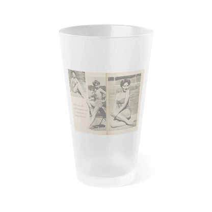 Jeanne Crain #104 - Pages 5 & 6 of 7 with, 3 B&W Photos & 1 Caption from Sensation Digest Mag. '54 (Vintage Female Icon) Frosted Pint Glass 16oz 16oz Frosted - Go Mug Yourself