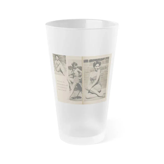 Jeanne Crain #104 - Pages 5 & 6 of 7 with, 3 B&W Photos & 1 Caption from Sensation Digest Mag. '54 (Vintage Female Icon) Frosted Pint Glass 16oz 16oz Frosted - Go Mug Yourself