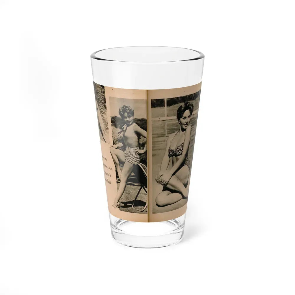 Jeanne Crain #104 - Pages 5 & 6 of 7 with, 3 B&W Photos & 1 Caption from Sensation Digest Mag. '54 (Vintage Female Icon) Pint Glass 16oz 16oz - Go Mug Yourself