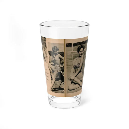 Jeanne Crain #104 - Pages 5 & 6 of 7 with, 3 B&W Photos & 1 Caption from Sensation Digest Mag. '54 (Vintage Female Icon) Pint Glass 16oz 16oz - Go Mug Yourself