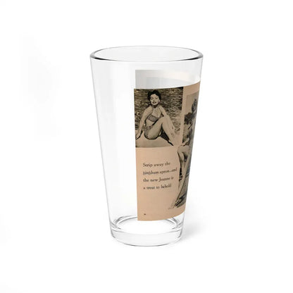 Jeanne Crain #104 - Pages 5 & 6 of 7 with, 3 B&W Photos & 1 Caption from Sensation Digest Mag. '54 (Vintage Female Icon) Pint Glass 16oz - Go Mug Yourself
