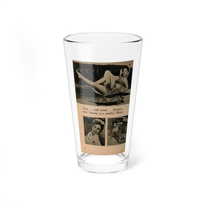 Jeanne Crain #105 - Pages 7 of 7 with, 3 B&W Photos & 1 Caption from Sensation Digest Mag. '54 (Vintage Female Icon) Pint Glass 16oz 16oz - Go Mug Yourself