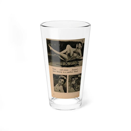 Jeanne Crain #105 - Pages 7 of 7 with, 3 B&W Photos & 1 Caption from Sensation Digest Mag. '54 (Vintage Female Icon) Pint Glass 16oz 16oz - Go Mug Yourself