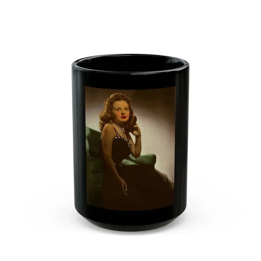 Jeanne Crain #124 (Vintage Female Icon) Black Coffee Mug 15oz - Go Mug Yourself
