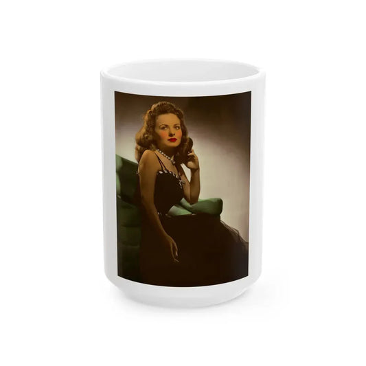 Jeanne Crain #124 (Vintage Female Icon) White Coffee Mug 15oz - Go Mug Yourself
