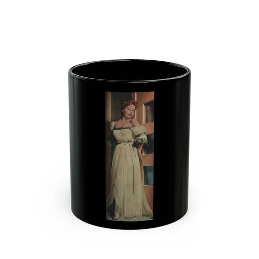Jeanne Crain #130 - Modern Screen Mag. July '55 (Vintage Female Icon) Black Coffee Mug 11oz - Go Mug Yourself