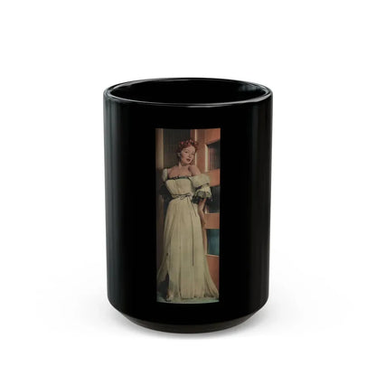 Jeanne Crain #130 - Modern Screen Mag. July '55 (Vintage Female Icon) Black Coffee Mug 15oz - Go Mug Yourself