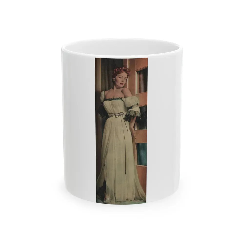 Jeanne Crain #130 - Modern Screen Mag. July '55 (Vintage Female Icon) White Coffee Mug 11oz - Go Mug Yourself