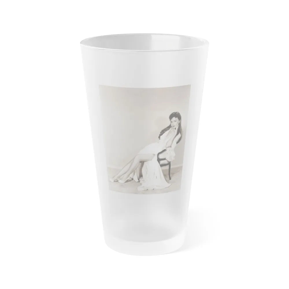 Jeanne Crain #146 (Vintage Female Icon) Frosted Pint Glass 16oz-16oz-Frosted-Go Mug Yourself