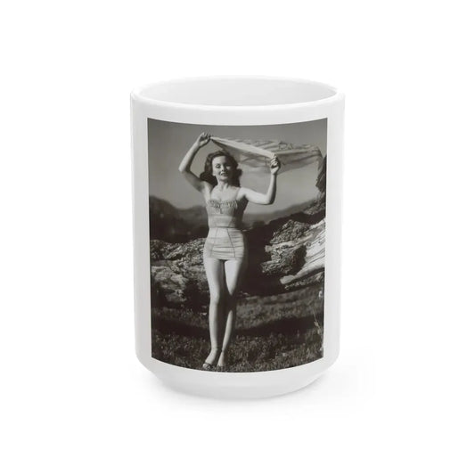 Jeanne Crain #163 (Vintage Female Icon) White Coffee Mug 15oz - Go Mug Yourself
